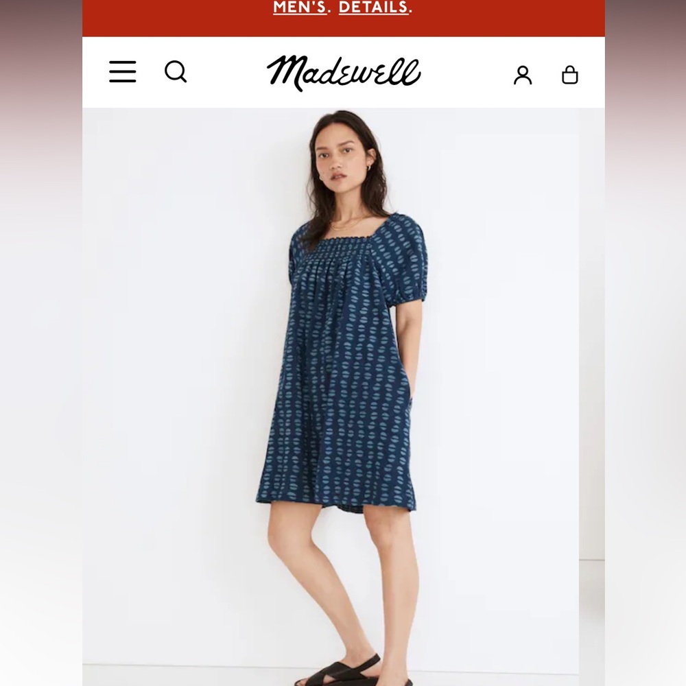 Madewell Dress Puff-Sleeve A-line Mini